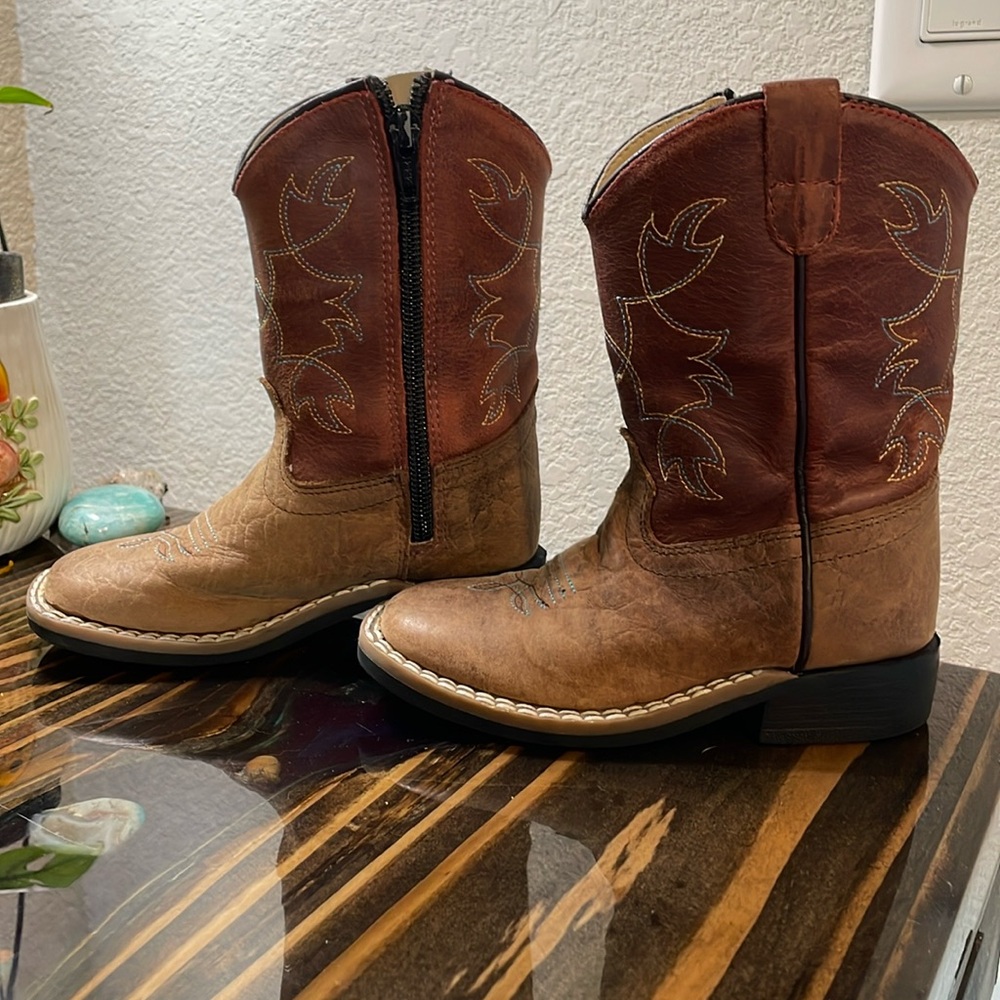 Old West Unisex Toddlers' Broad Square Toe Boots